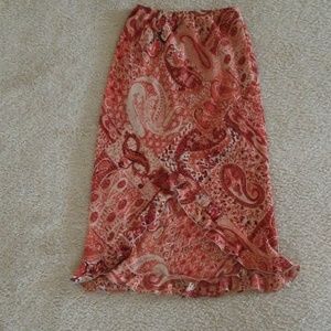 Orange pattern skirt